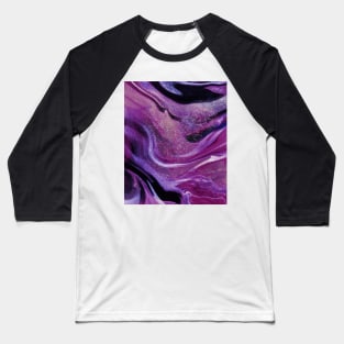 Shiny Purple Abstract Art Baseball T-Shirt